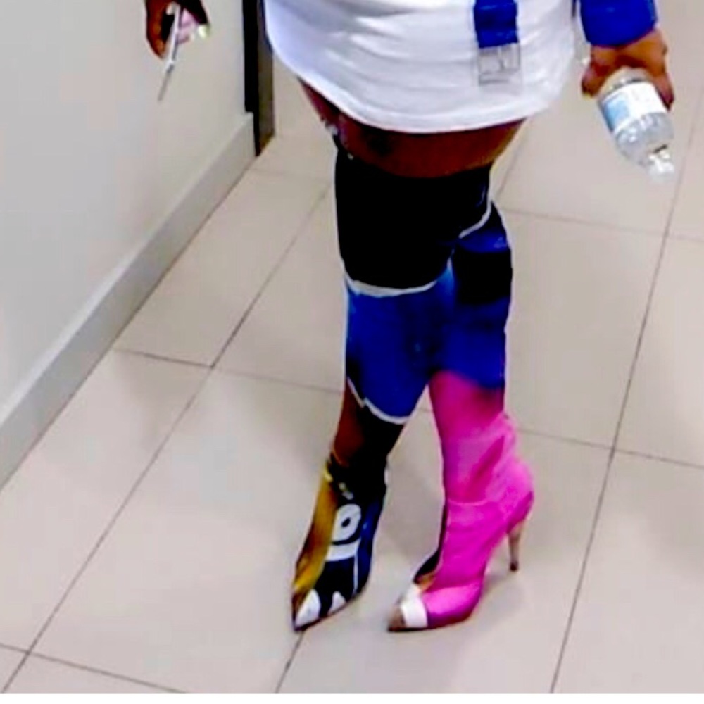 Moschino Multi knee boots always in season